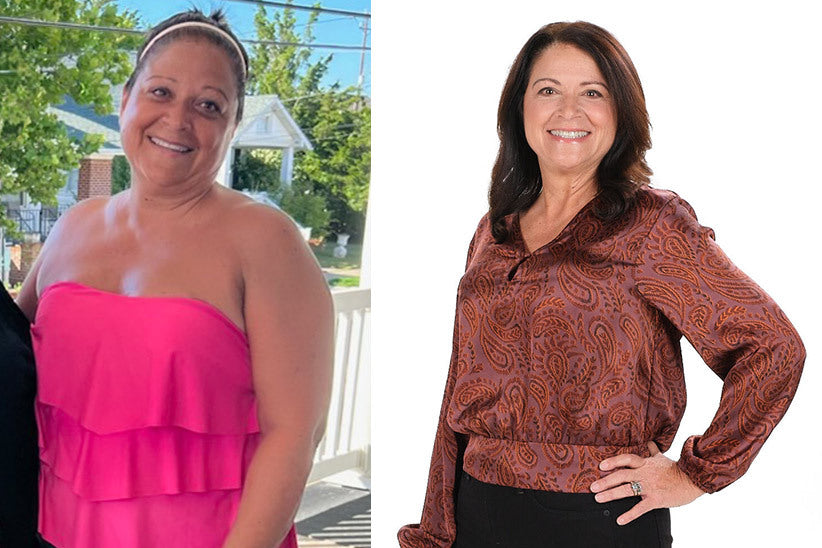 Before and after picture of Kimberly