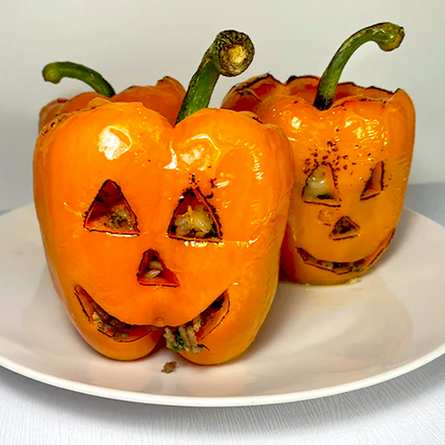 Stuffed Bell Pepper Jacko'lanterns GOLO