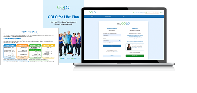 Golo For Life Plan and Laptop with myGOLO screen
