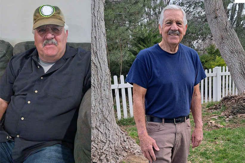 Before and after picture of Jeffrey