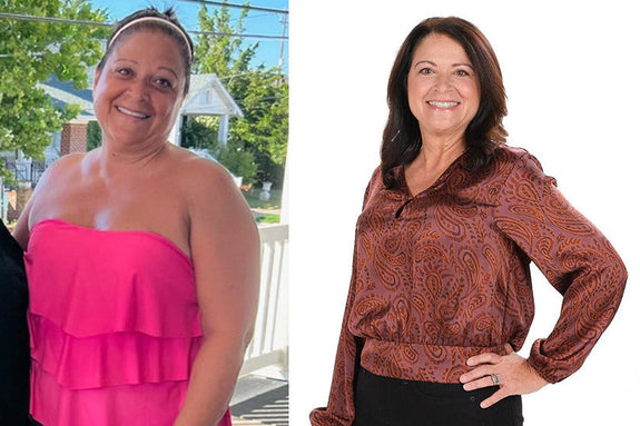Before and after picture of Kimberly