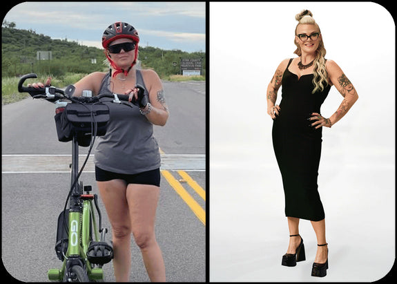 Before and after picture of Amanda