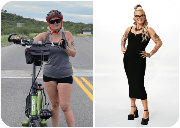 Before and after picture of Amanda