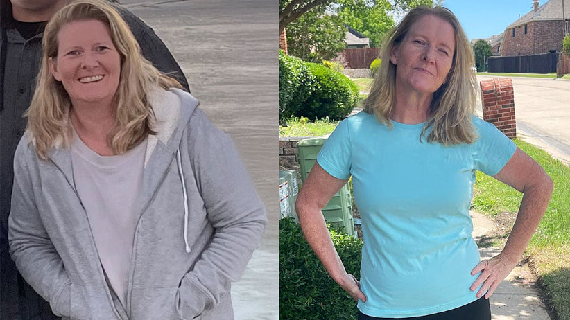 before and after picture of Elaine