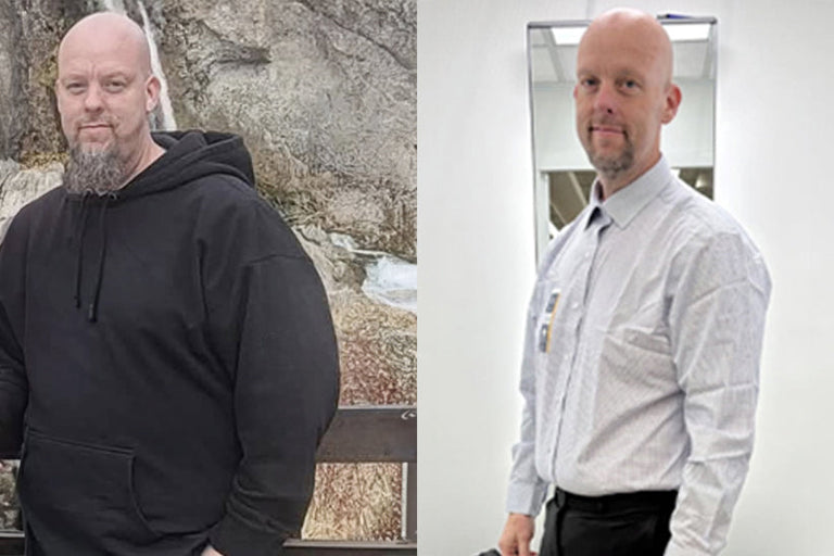 before and after photo of Kevin