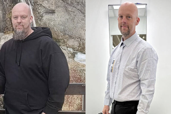 before and after photo of Kevin