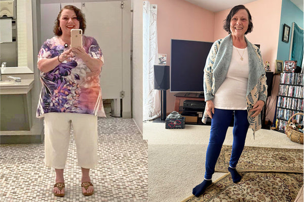 Before and after picture of Andrea