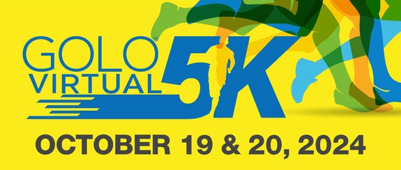 GOLO virtual 5k logo with dates: October 19th and 20th