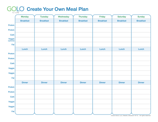 Blank Meal Plan