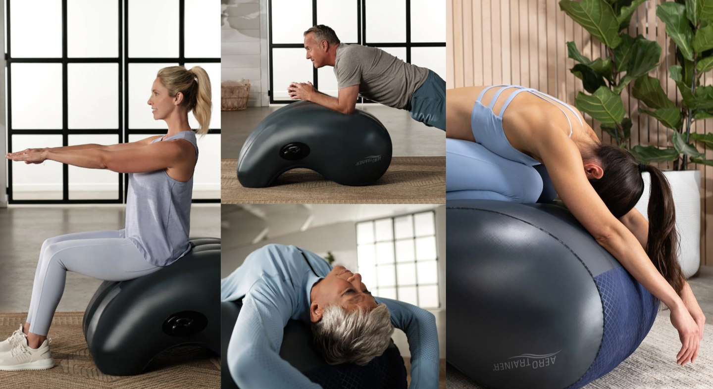 Collage of people using the Aerotrainer