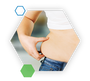 Woman pinching her side