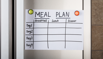 Meal plan on a fridge