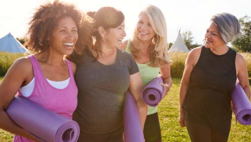 group of women talking after exercise