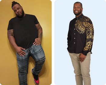 RaShod lost 118 lbs. in 9 months and 31% of his body weight, and has kept it off for over 1 year*